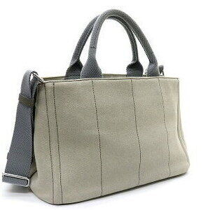 Prada Canapa 2way tote bag canvas gray
